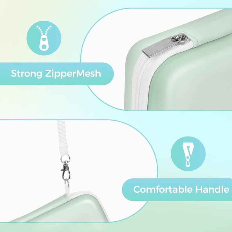 Nelko Genuine Case for P21 Label Maker, Compatible with Phomemo D30 D35 Label Maker, for NIIMBOT D11 D110, for JADENS/Memoking/SUPVAN, Box with Mesh Pocket for Batteries Accessories (Case Only), Green - Image 3